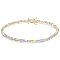 SPECIAL! 3.02ct 14K Yellow Gold Diamond Tennis Bracelet 7" Long
