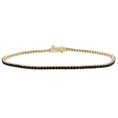 SPECIAL!1.81ct G SI 14K Yellow Gold Black Diamonds Tennis Bracelet 7" long