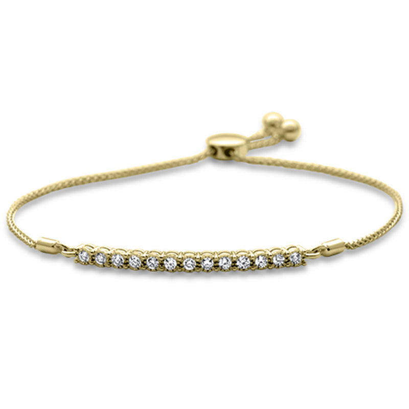 SPECIAL!.39ct G SI 14K Yellow Gold Diamond Adjustable Bola Bracelet 7" Long Adjustable