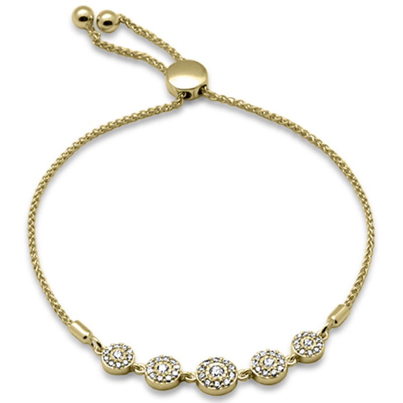 SPECIAL!.48ct G SI 14K Yellow Gold Diamond Adjustable Bola Bracelet 7.25" Long Adjustable