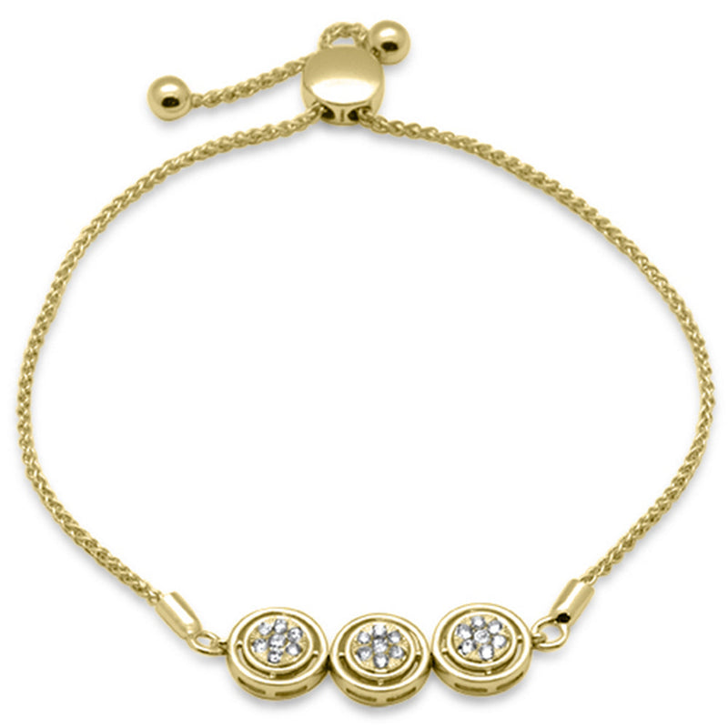SPECIAL!.25ct G SI 14K Yellow Gold Diamond Round Shape Adjustable Bola Bracelet 7.25" Long Adjustable