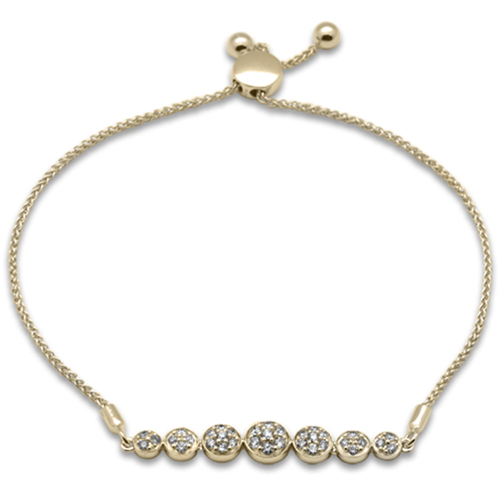 SPECIAL!.47ct G SI 14K Yellow Gold Diamond Round Shape Adjustable Bola Bracelet 7" Long Adjustable