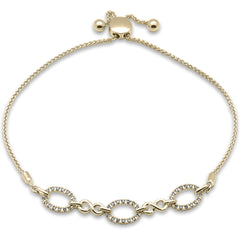 SPECIAL!.20ct G SI 14K Yellow Gold Diamond Adjustable Bola Bracelet 7.25" Long Adjustable