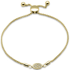 SPECIAL!.06ct G SI 14K Yellow Gold Diamond Adjustable Bola Bracelet 7" Long Adjustable