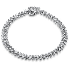 SPECIAL!1.96ct G SI 14K White Gold Diamond Olive Branch Bracelet 7" Long