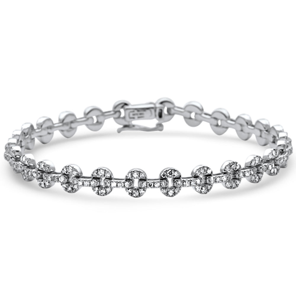 SPECIAL!2.08ct G SI 14K White Gold Diamond Link Bracelet 7" Long