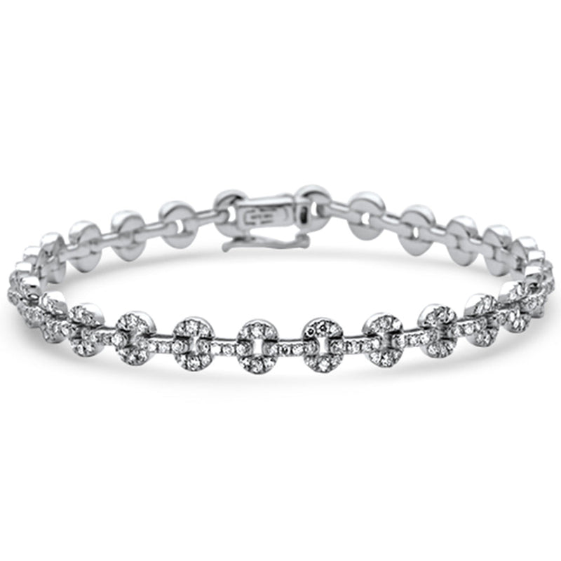 SPECIAL!2.08ct G SI 14K White Gold Diamond Link Bracelet 7" Long