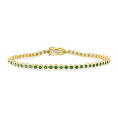 SPECIAL!1.40ct G SI 14K Yellow Gold Emerald Gemstones Bracelet 7" Long
