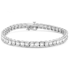 SPECIAL! 1.89ct G SI 14K White Gold Round & Baguette Diamond Bracelet 7"