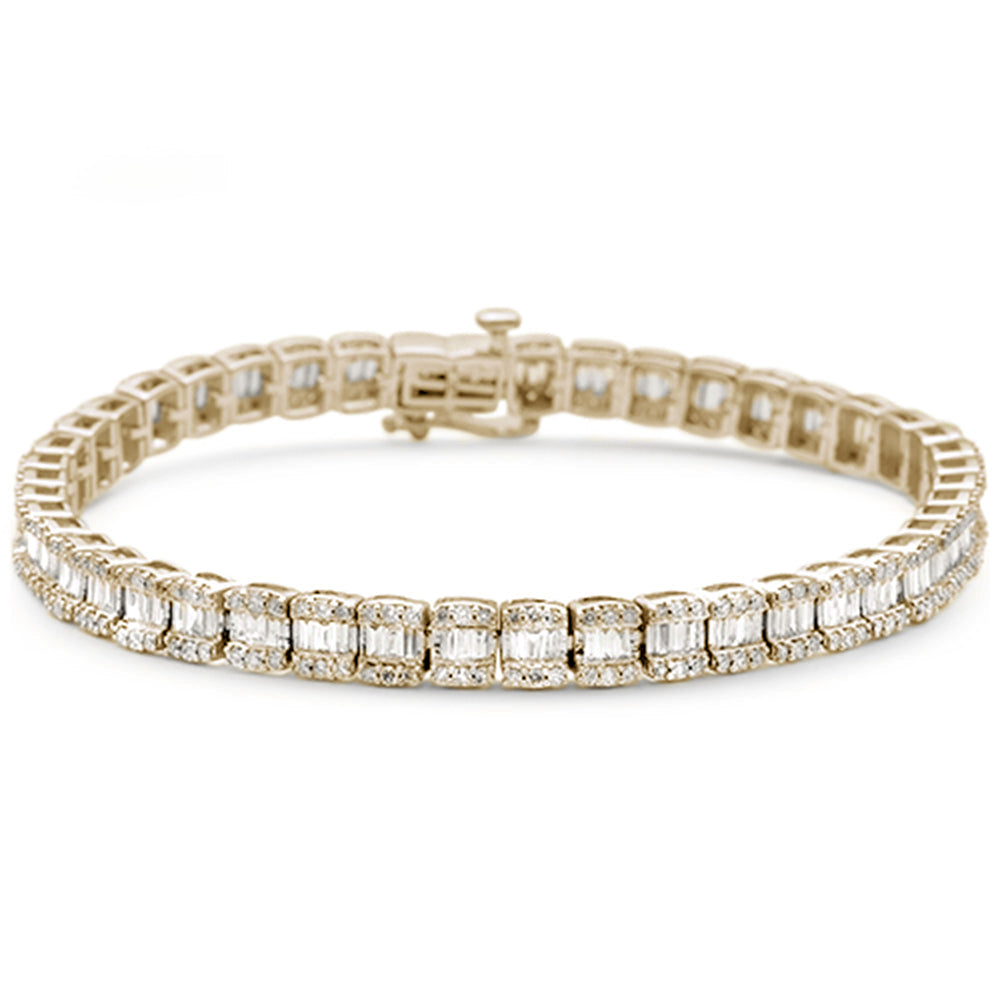 SPECIAL! 2.16ct G SI 14K Yellow Gold Round & Baguette Diamond Bracelet 8"