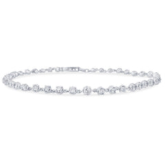 SPECIAL! 1.47ct G SI 14K White Gold Diamond Link Bracelet 7.5" Long