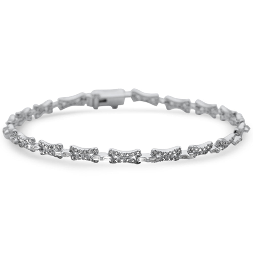 SPECIAL!1.47ct G SI 14K White Gold Round & Baguette Diamond Bracelet 7.25" Long