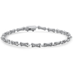 SPECIAL!1.47ct G SI 14K White Gold Round & Baguette Diamond Bracelet 7.25" Long