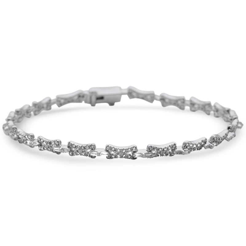 SPECIAL!1.47ct G SI 14K White Gold Round & Baguette Diamond Bracelet 7.25" Long