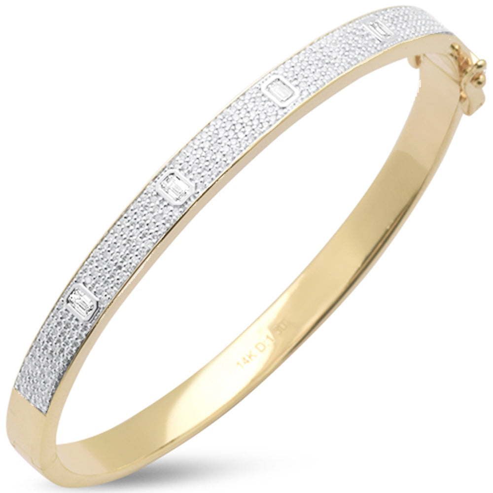 SPECIAL! 1.48ct G SI 14K Yellow Gold Diamond Bangle Bracelet