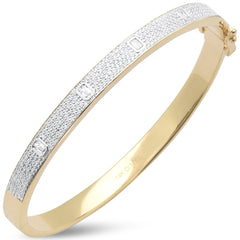 SPECIAL! 1.46ct G SI 14K Yellow Gold Diamond Bangle Bracelet