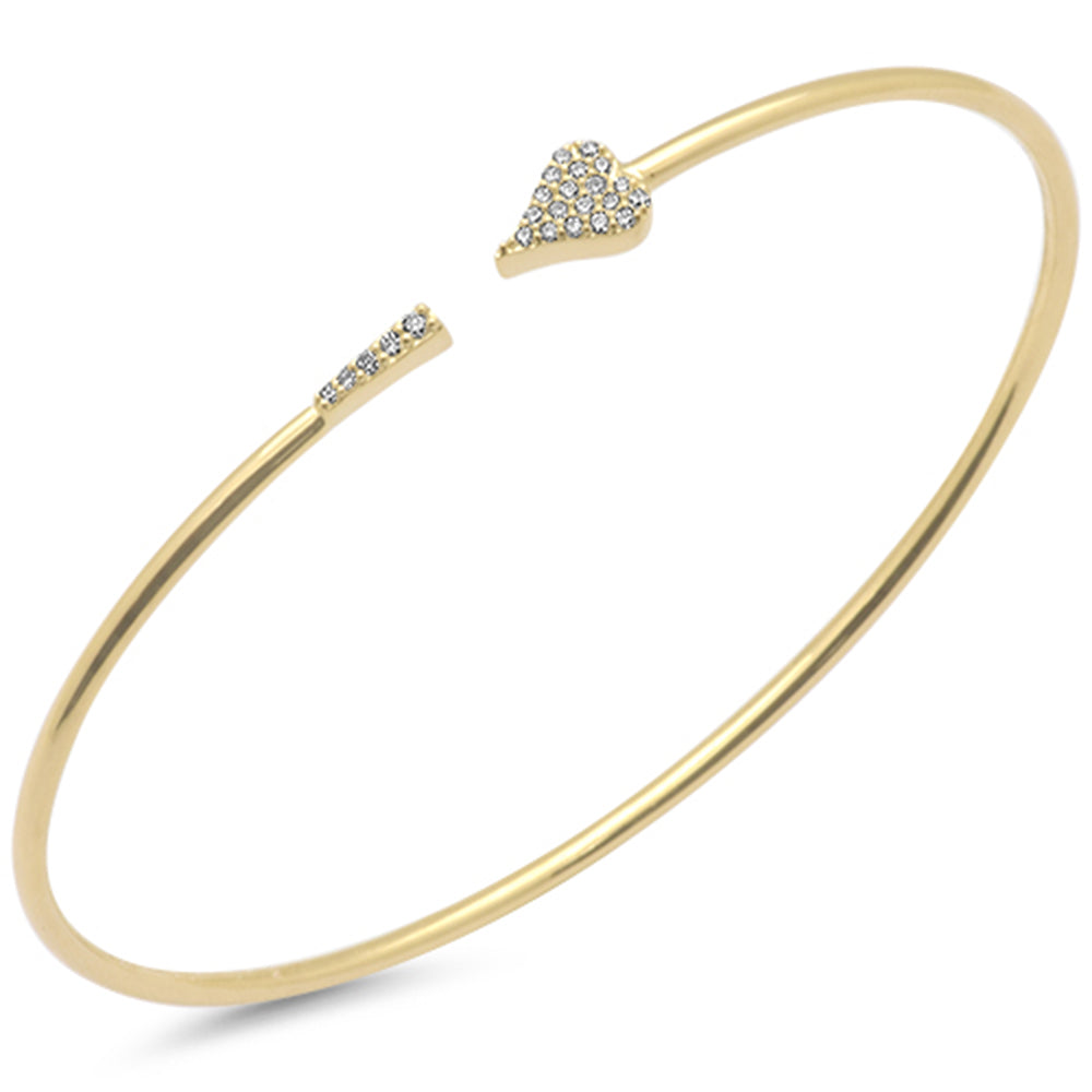 SPECIAL!.15ct G SI 14K Yellow Gold Diamond Open Bangle Bracelet