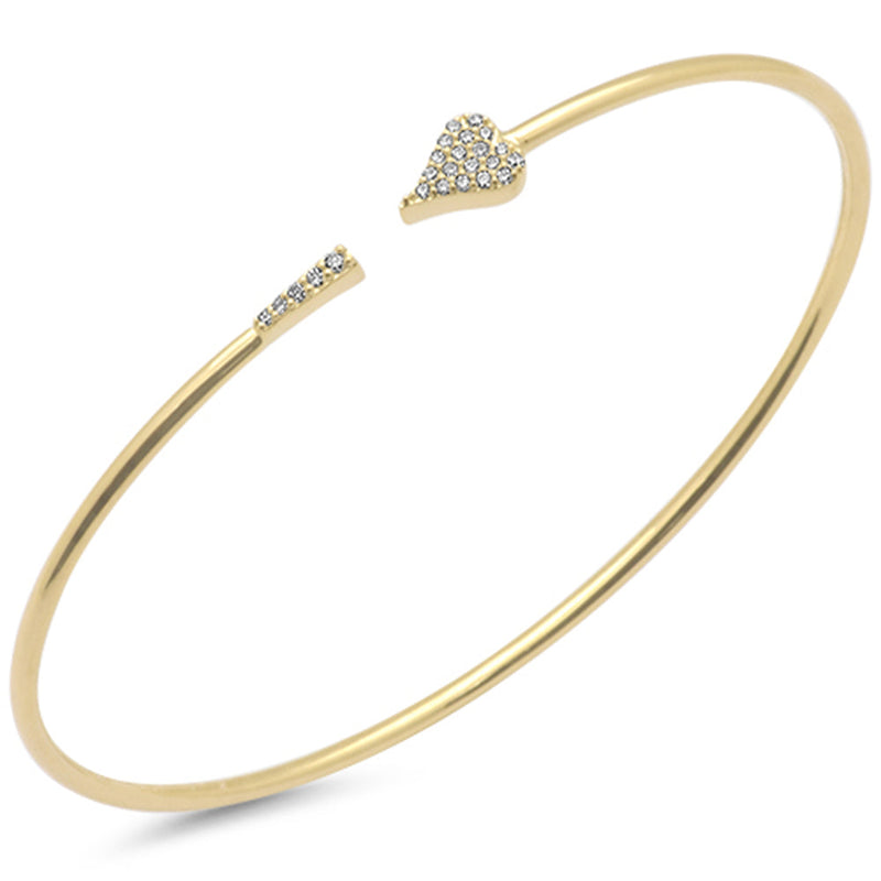 SPECIAL!.15ct G SI 14K Yellow Gold Diamond Open Bangle Bracelet