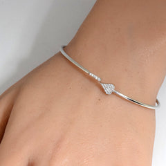 SPECIAL!.15ct G SI 14K White Gold Diamond Open Bangle Bracelet