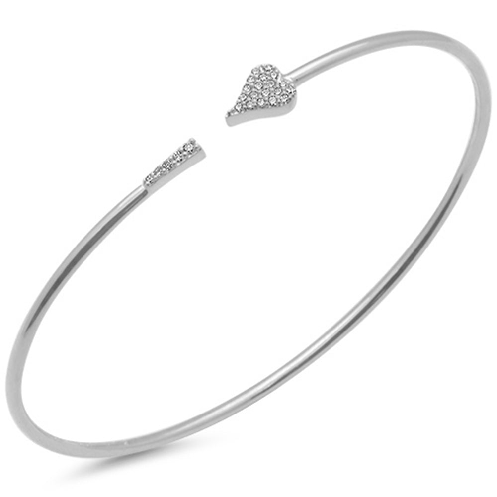SPECIAL!.15ct G SI 14K White Gold Diamond Open Bangle Bracelet