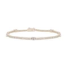SPECIAL!2.38ct G SI 14K Yellow Gold Diamond & Emerald Cut Tennis Bracelet 7" Long