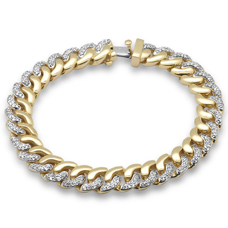 SPECIAL! 9mm 1.83ct G SI 14K Yellow Gold Diamond Round Cuban Bracelet 7.5" Long