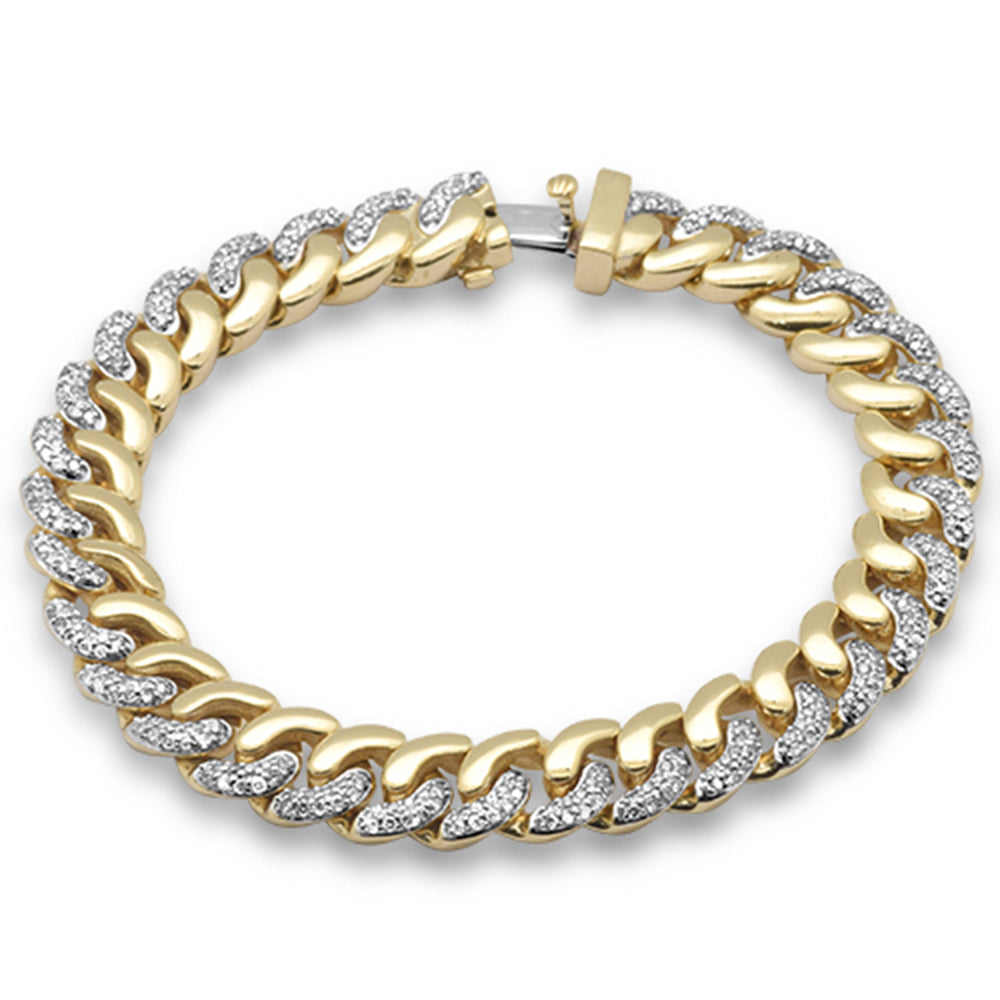 SPECIAL! 1.66ct G SI 14K Yellow Gold Diamond 9mm Round Cuban Bracelet 7" Long