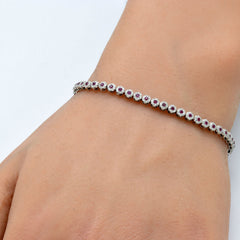 SPECIAL! 1.89ct G SI 14K White Gold Diamond & Ruby Gemstones Tennis Bracelet 7.25" Long