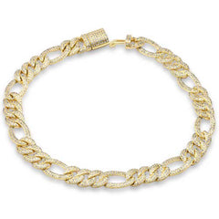 SPECIAL! 7mm 2.04ct G SI 14K Yellow Gold Diamond Round Cuban Bracelet 8" Long