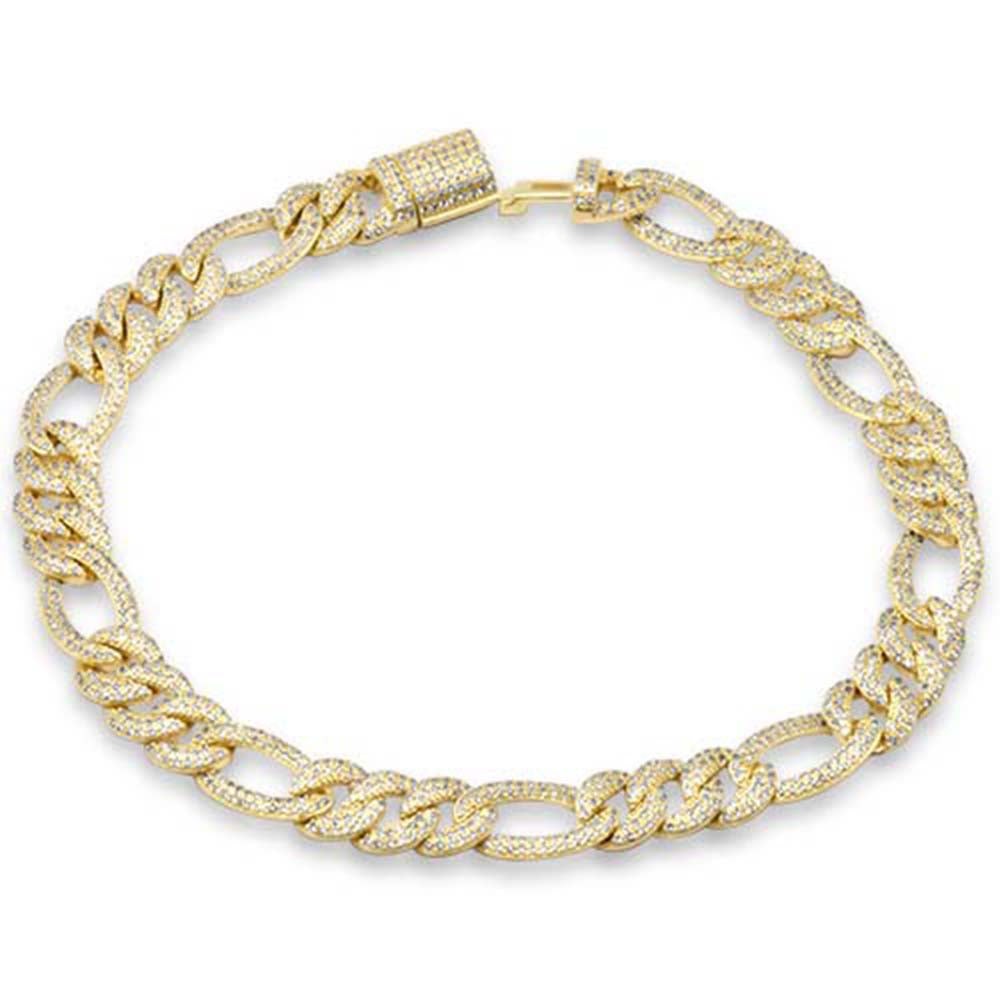 SPECIAL! 7mm 1.85ct G SI 14K Yellow Gold Diamond Round Cuban Bracelet 8" Long