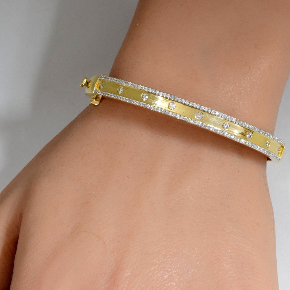 SPECIAL! 1.00ct G SI 14K Yellow Gold Diamond Bangle Bracelet