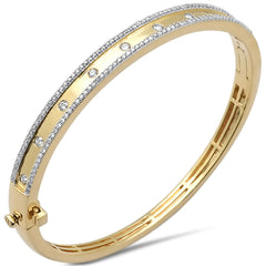 SPECIAL! 1.00ct G SI 14K Yellow Gold Diamond Bangle Bracelet
