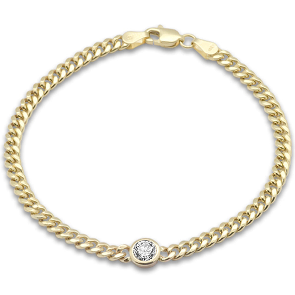 SPECIAL! .51ct G SI 14K Yellow Gold Round Diamond Cuban Bracelet 7" Long