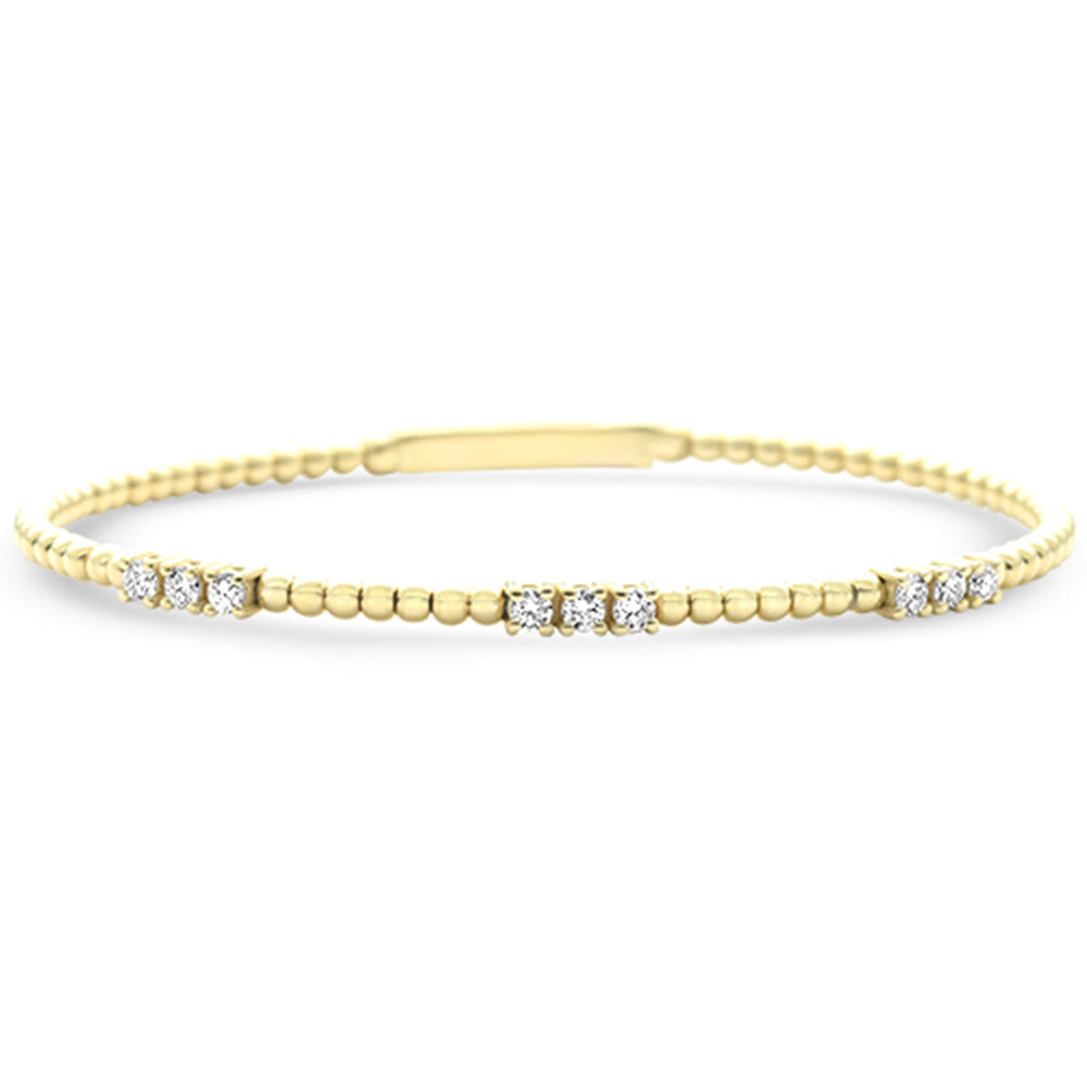 SPECIAL!.52ct G SI 14K Yellow Gold Diamond Flexible Beaded Bracelet