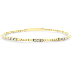 SPECIAL!.52ct G SI 14K Yellow Gold Diamond Flexible Beaded Bracelet