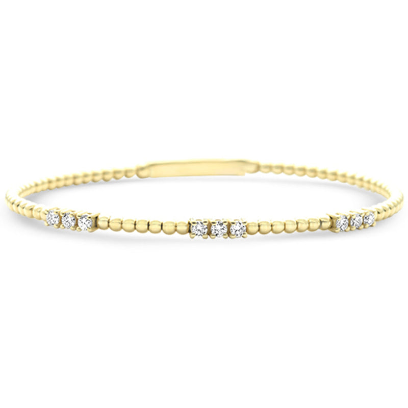 SPECIAL!.52ct G SI 14K Yellow Gold Diamond Flexible Beaded Bracelet