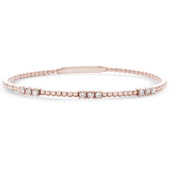 SPECIAL!.52ct G SI 14K Rose Gold Diamond Flexible Beaded Bracelet
