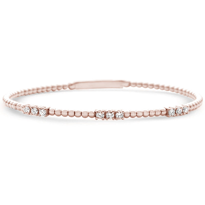 SPECIAL!.52ct G SI 14K Rose Gold Diamond Flexible Beaded Bracelet