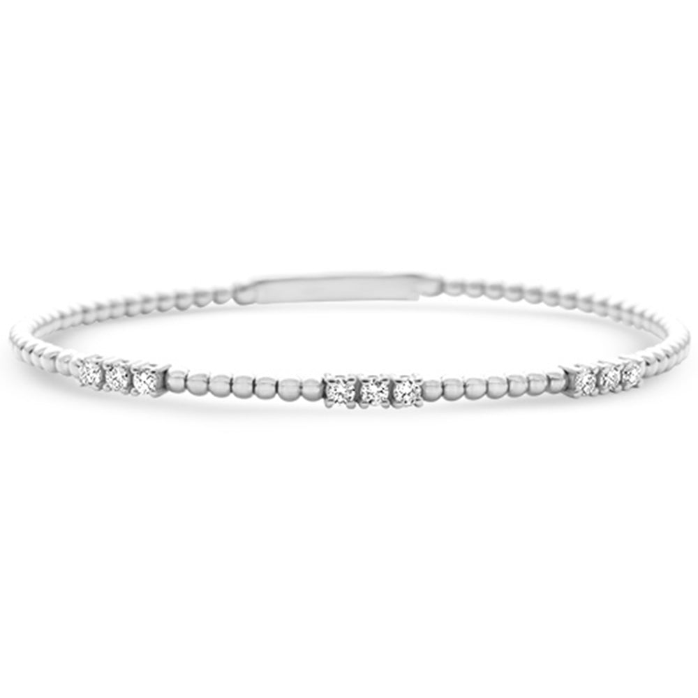SPECIAL!.52ct G SI 14K White Gold Round Diamond Flexible Beaded Bracelet
