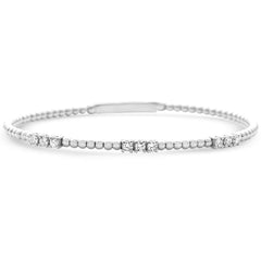 SPECIAL!.52ct G SI 14K White Gold Round Diamond Flexible Beaded Bracelet