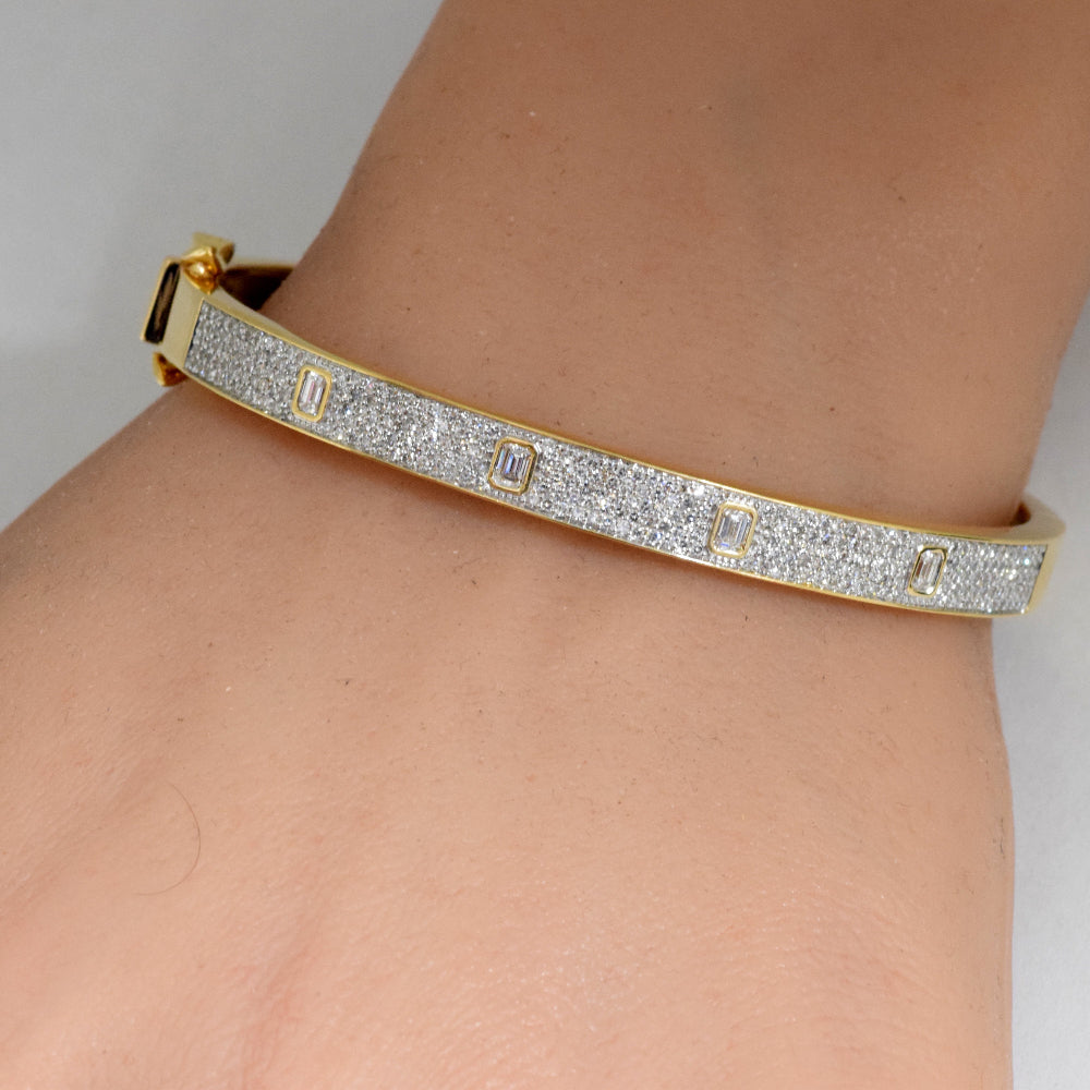 SPECIAL! 1.48ct G SI 14K Yellow Gold Diamond Bangle Bracelet