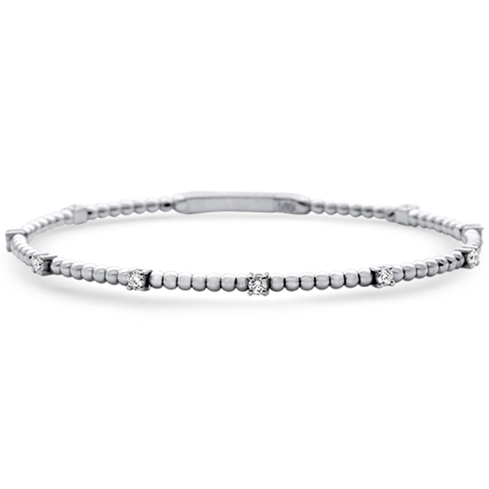 SPECIAL!.52ct G SI 14K White Gold Diamond Flexible Beaded Bracelet