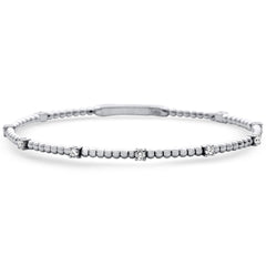 SPECIAL!.52ct G SI 14K White Gold Diamond Flexible Beaded Bracelet
