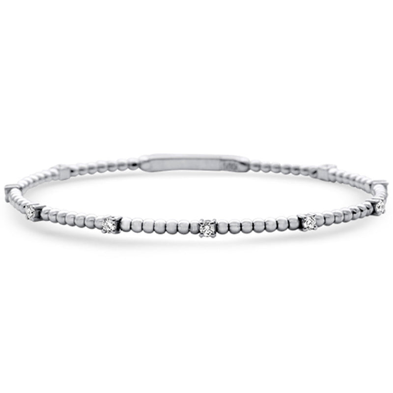 SPECIAL!.52ct G SI 14K White Gold Diamond Flexible Beaded Bracelet
