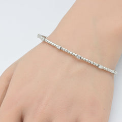 SPECIAL!.52ct G SI 14K White Gold Diamond Flexible Beaded Bracelet