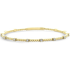 SPECIAL!.70ct G SI 14K Yellow Gold Diamond Flexible Beaded Bracelet
