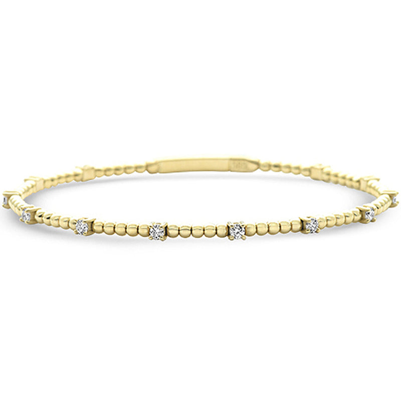 SPECIAL!.70ct G SI 14K Yellow Gold Diamond Flexible Beaded Bracelet