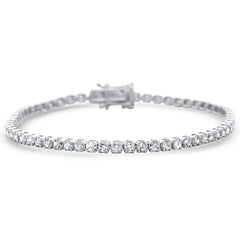 SPECIAL!3.00ct G SI 14K White Gold Round Diamond Tennis Bracelet 7" Long