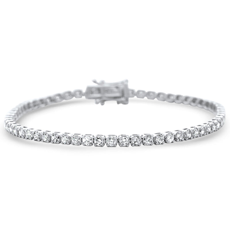 SPECIAL!3.00ct G SI 14K White Gold Round Diamond Tennis Bracelet 7" Long