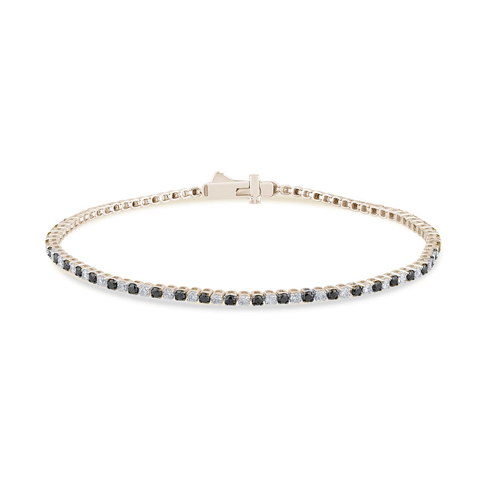 SPECIAL! 1.72ct G SI 14K Yellow Gold Black Diamond Tennis Bracelet 7" Long